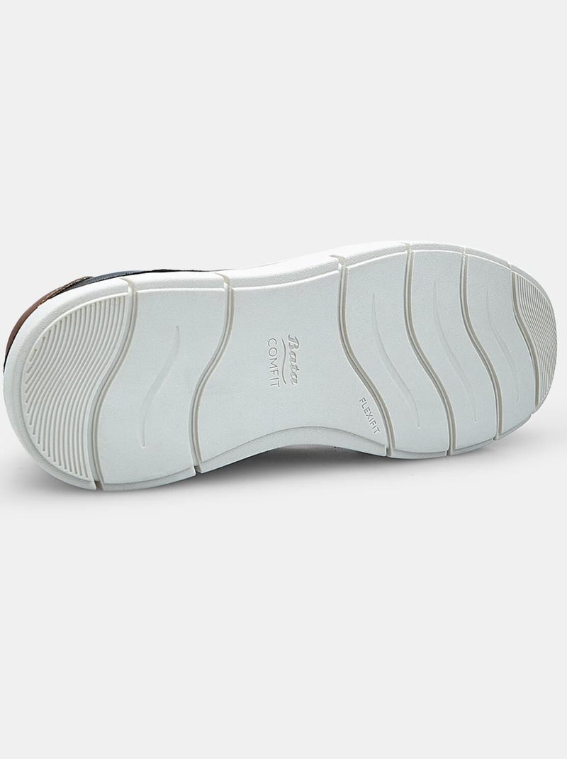 Baskets en Cuir BATA Noir - Kiabi