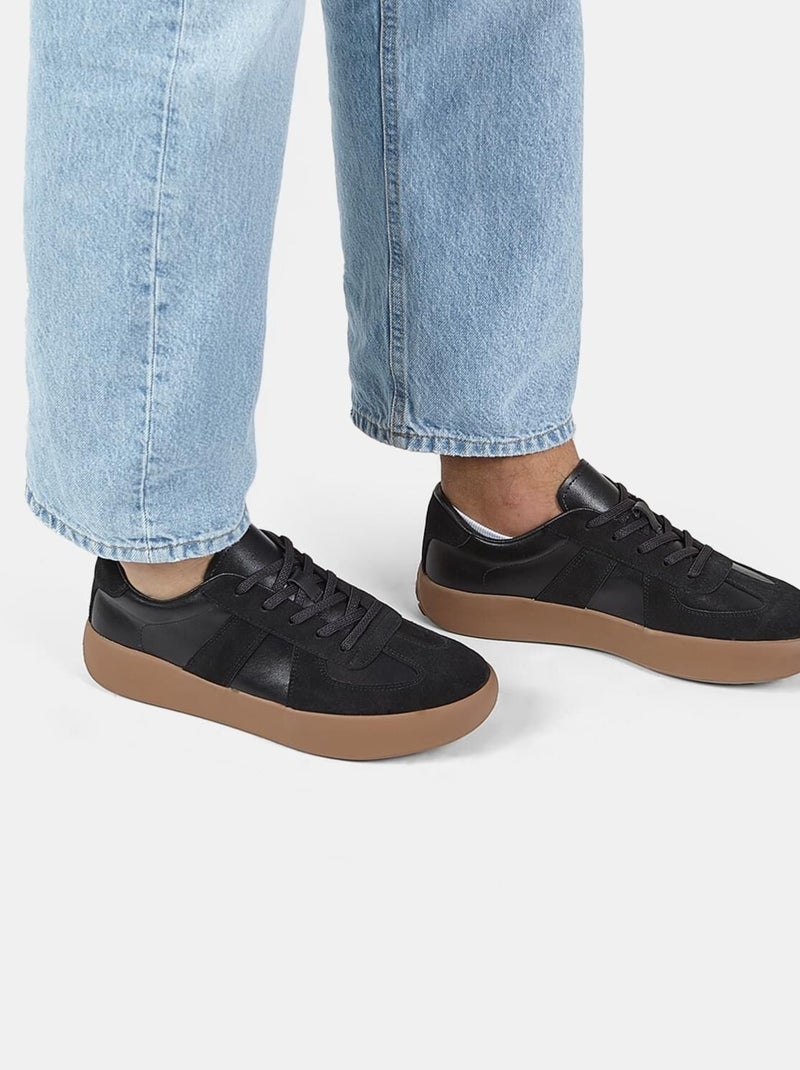 Baskets en Cuir BATA Noir - Kiabi