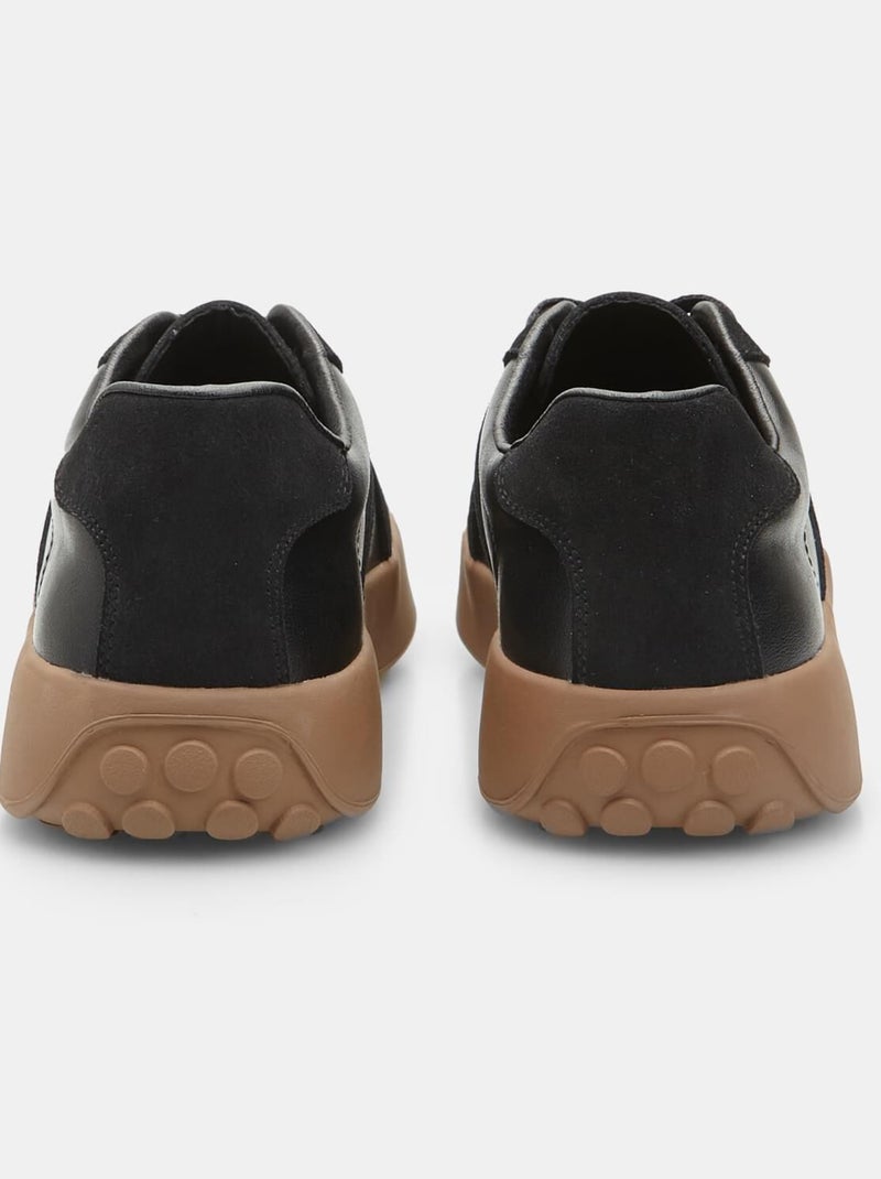 Baskets en Cuir BATA Noir - Kiabi