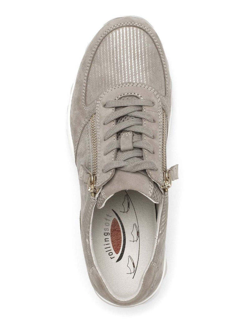 Baskets  en cuir Beige - Kiabi