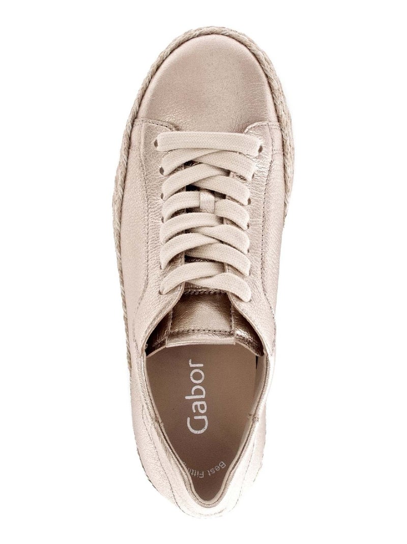 Baskets  en cuir Beige - Kiabi