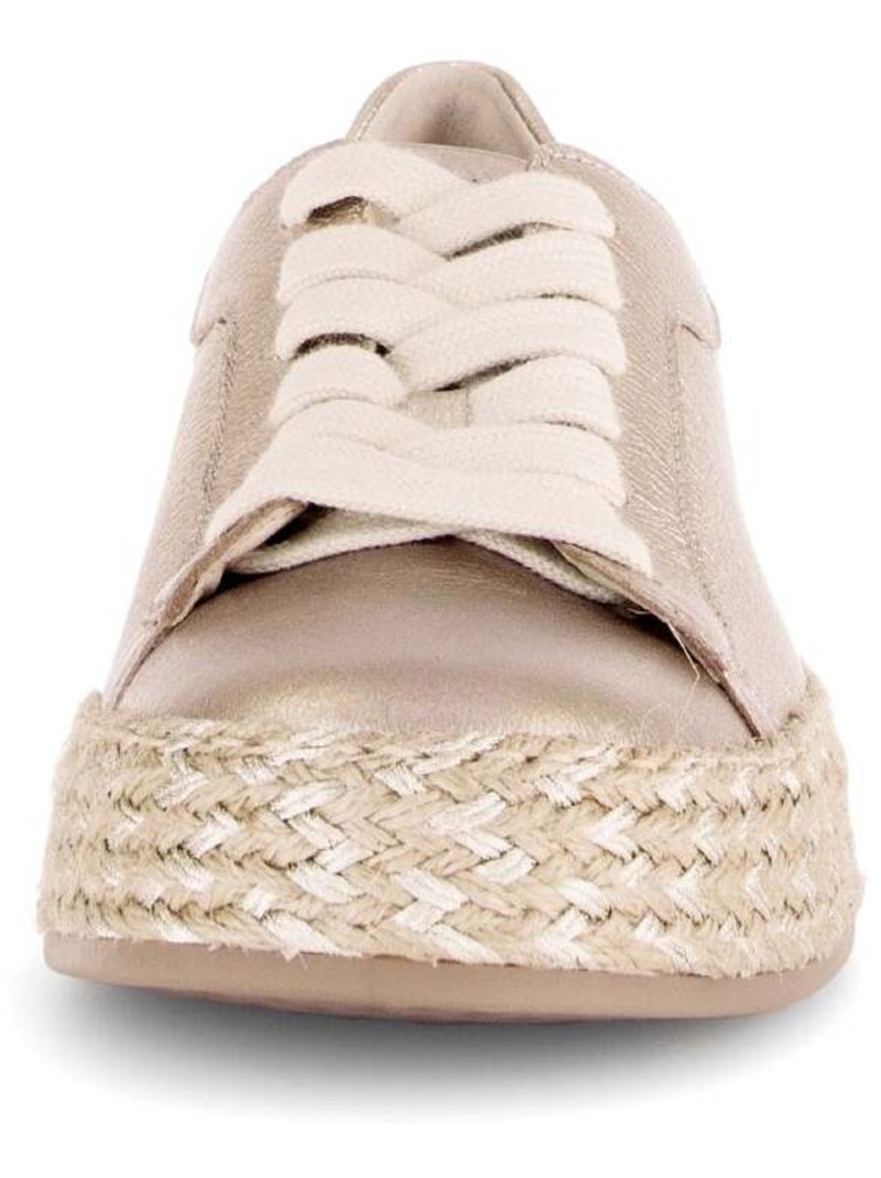 Baskets  en cuir Beige - Kiabi