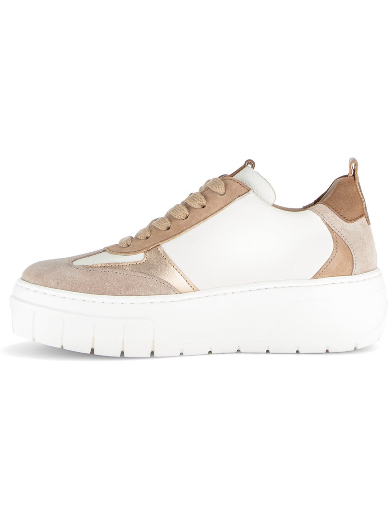 Baskets  en cuir Beige - Kiabi