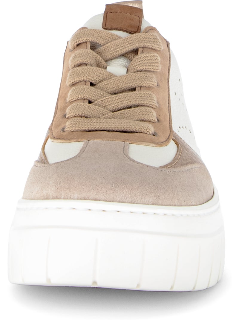 Baskets  en cuir Beige - Kiabi