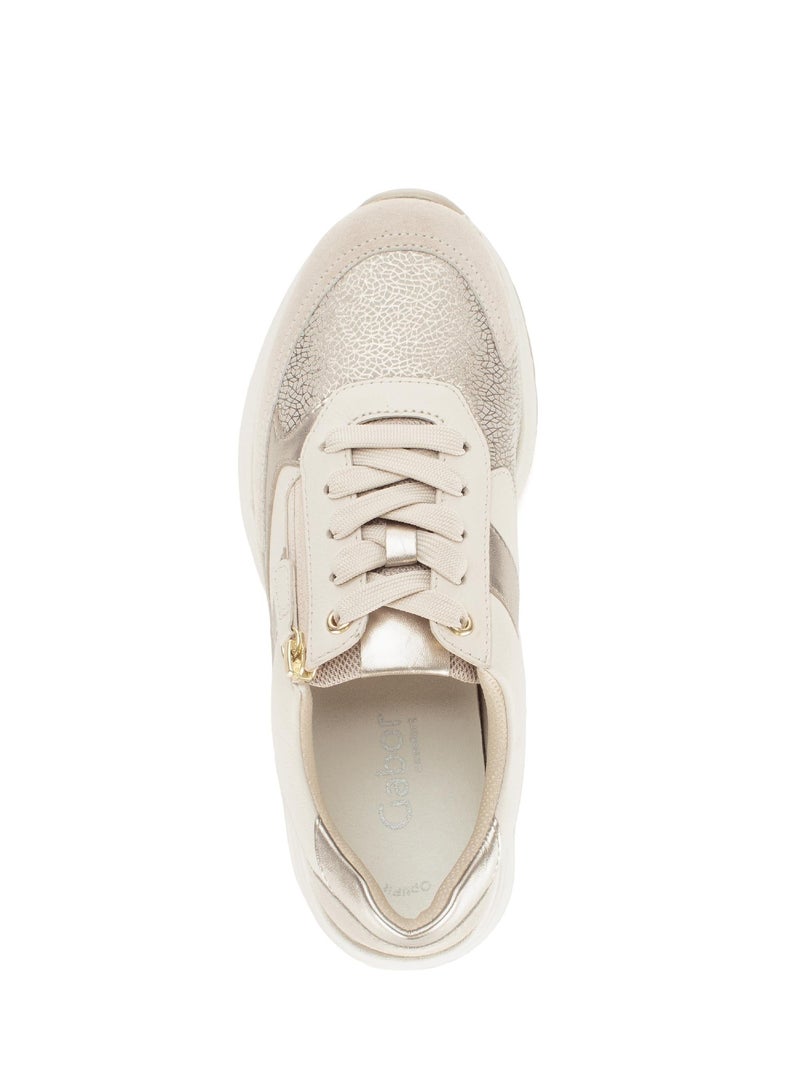 Baskets  en cuir Beige - Kiabi