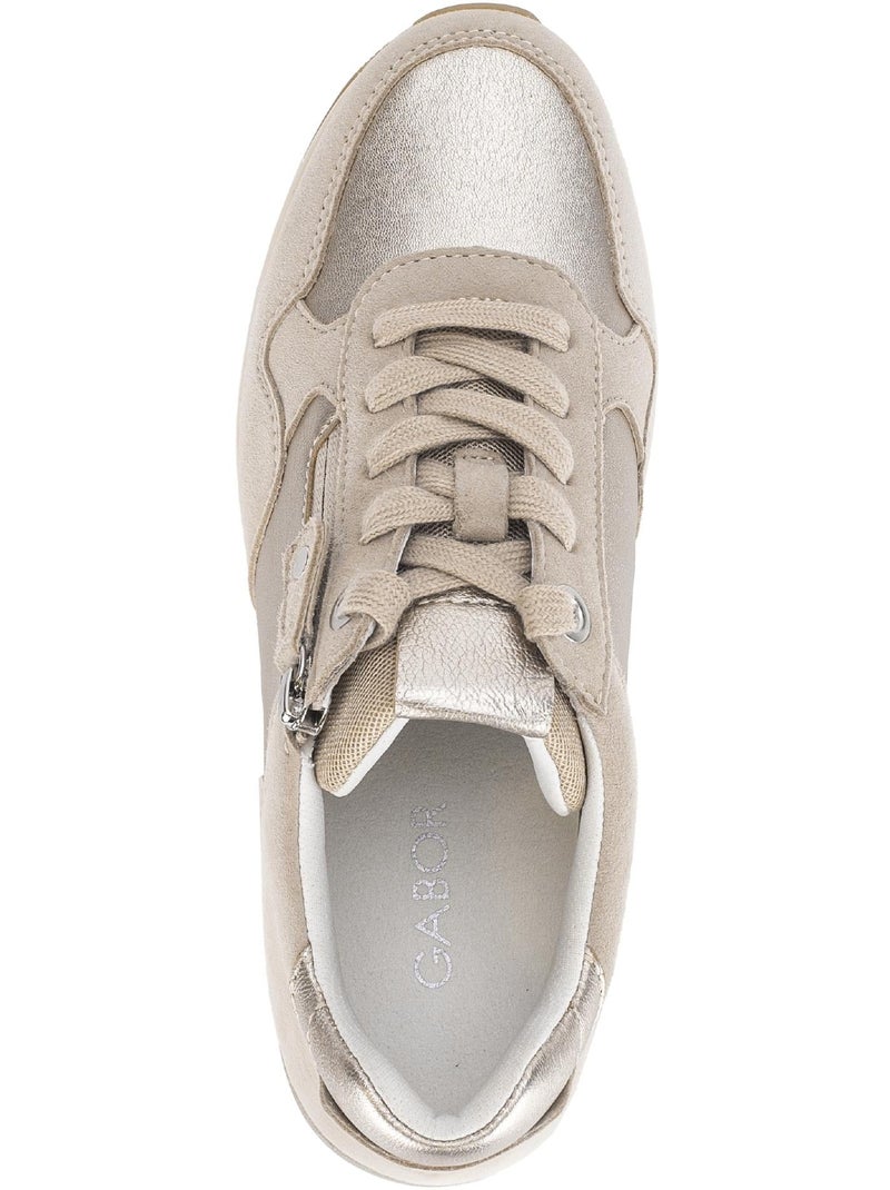 Baskets  en cuir Beige - Kiabi