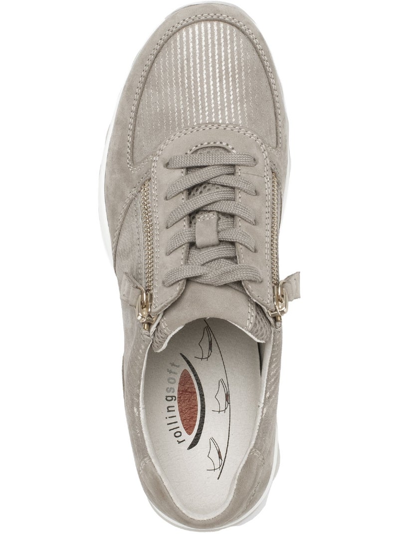 Baskets  en cuir Beige - Kiabi