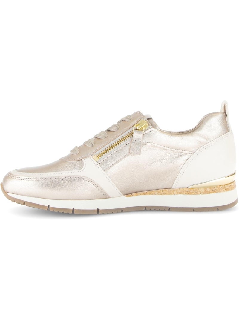 Baskets  en cuir Beige - Kiabi