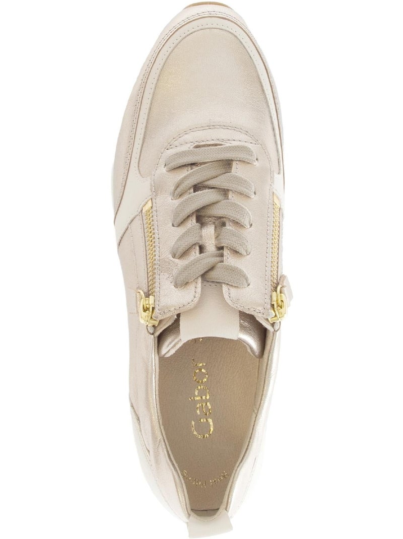 Baskets  en cuir Beige - Kiabi