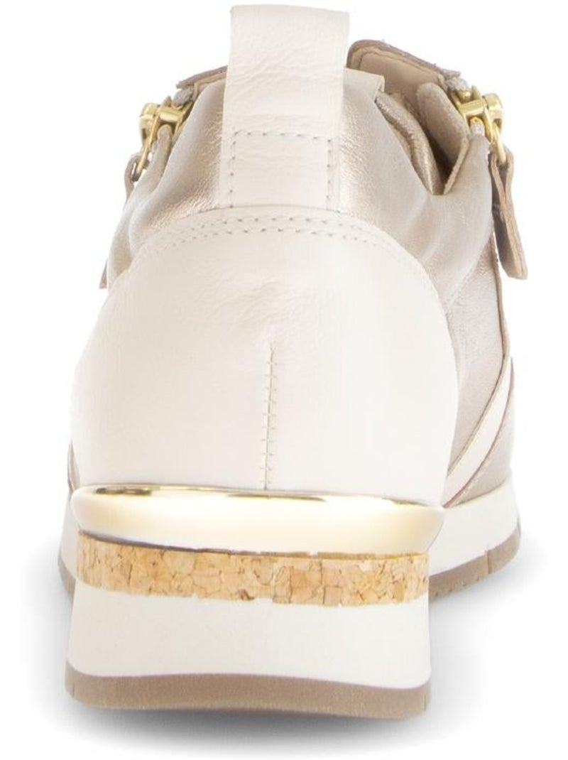 Baskets  en cuir Beige - Kiabi