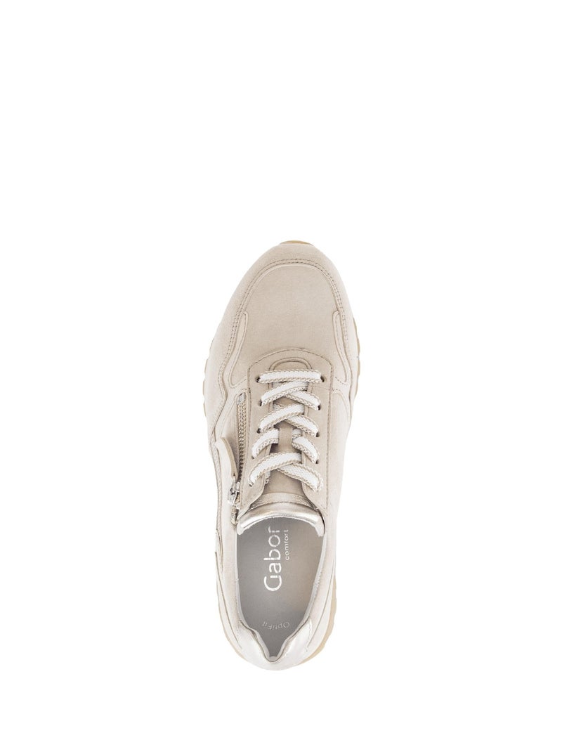 Baskets  en cuir Beige - Kiabi