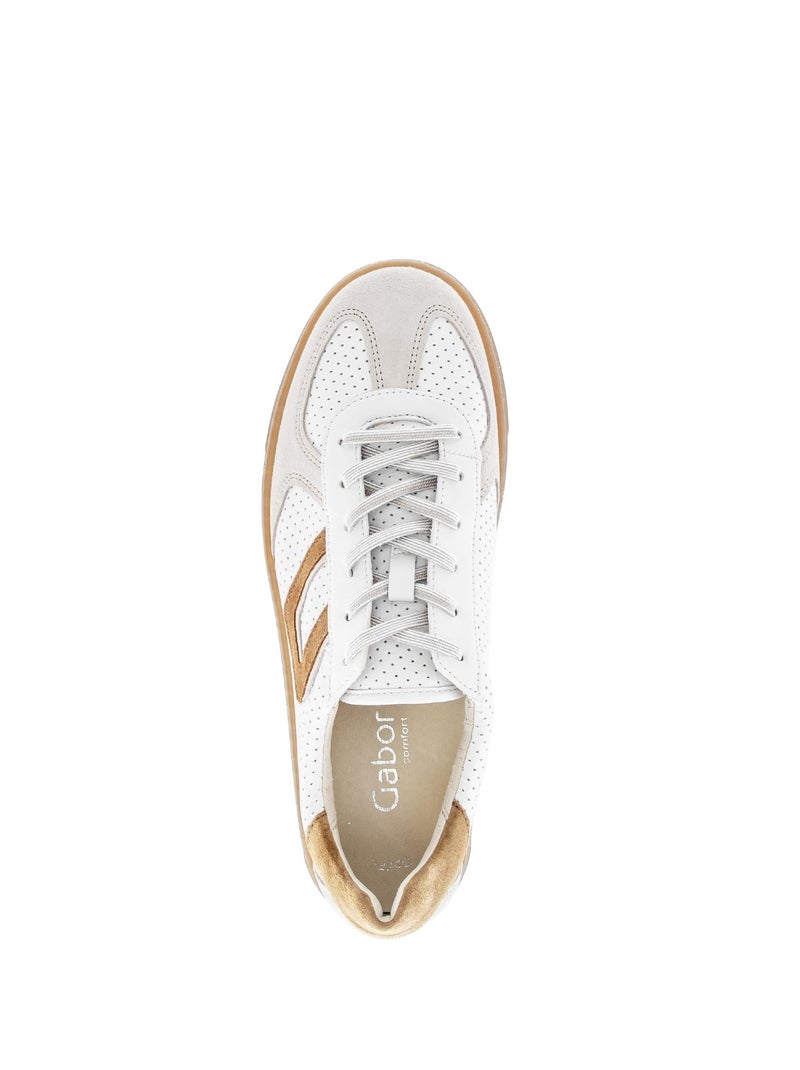 Baskets  en cuir Blanc - Kiabi