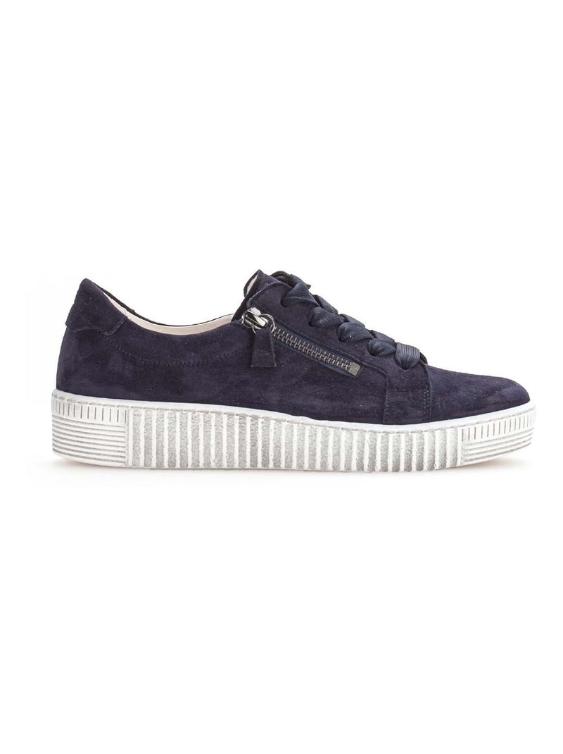 Baskets  en cuir Bleu - Kiabi