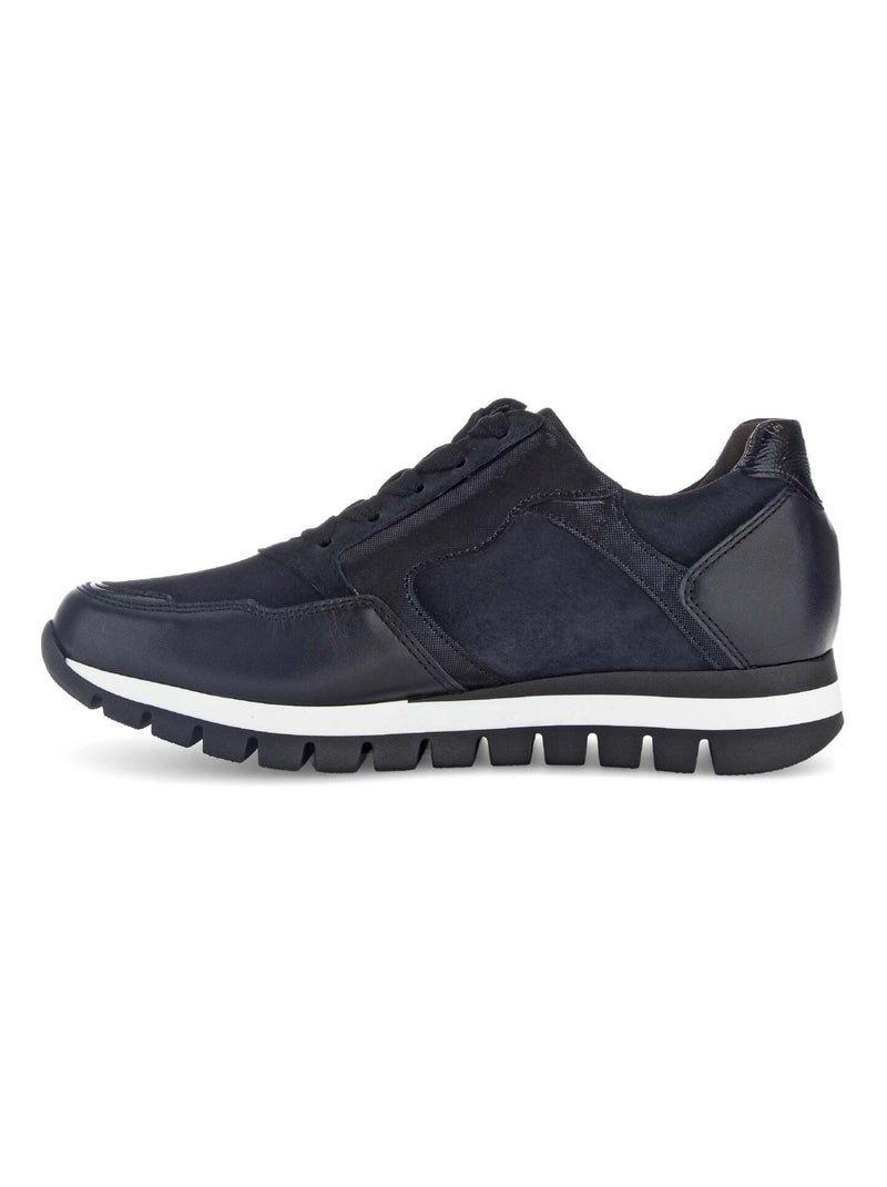 Baskets  en cuir Bleu - Kiabi