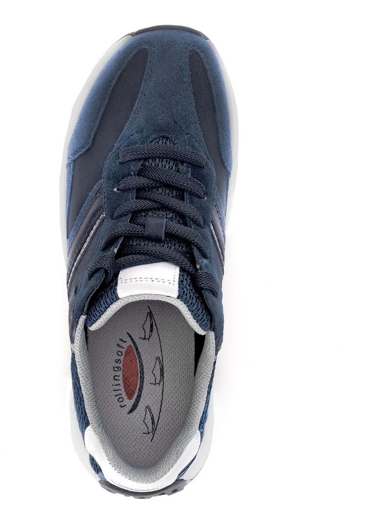 Baskets  en cuir Bleu - Kiabi