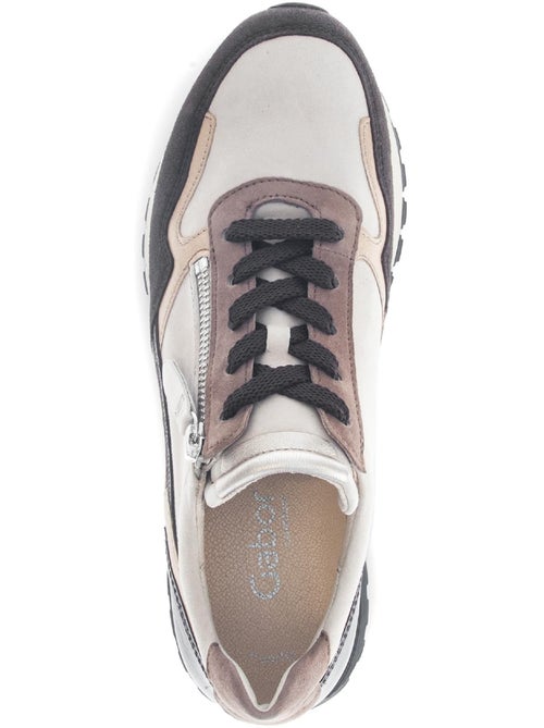 Baskets  en cuir et daim - Kiabi