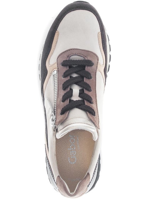 Baskets  en cuir et nubuck - Kiabi