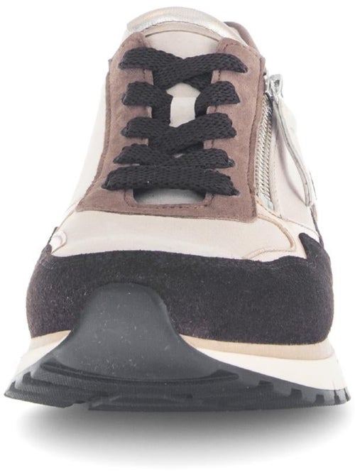 Baskets  en cuir et nubuck - Kiabi