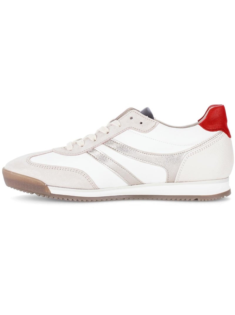 Baskets  en cuir et nubuck Blanc - Kiabi