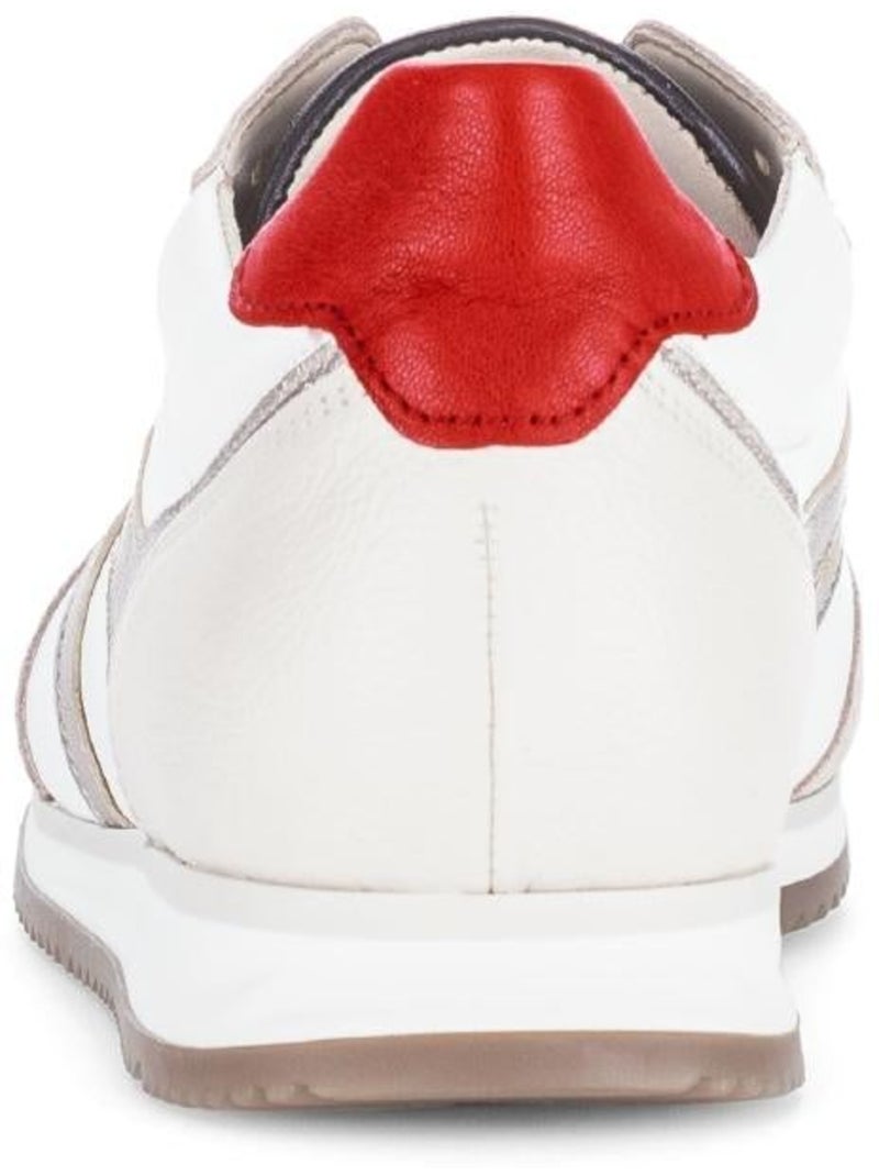 Baskets  en cuir et nubuck Blanc - Kiabi