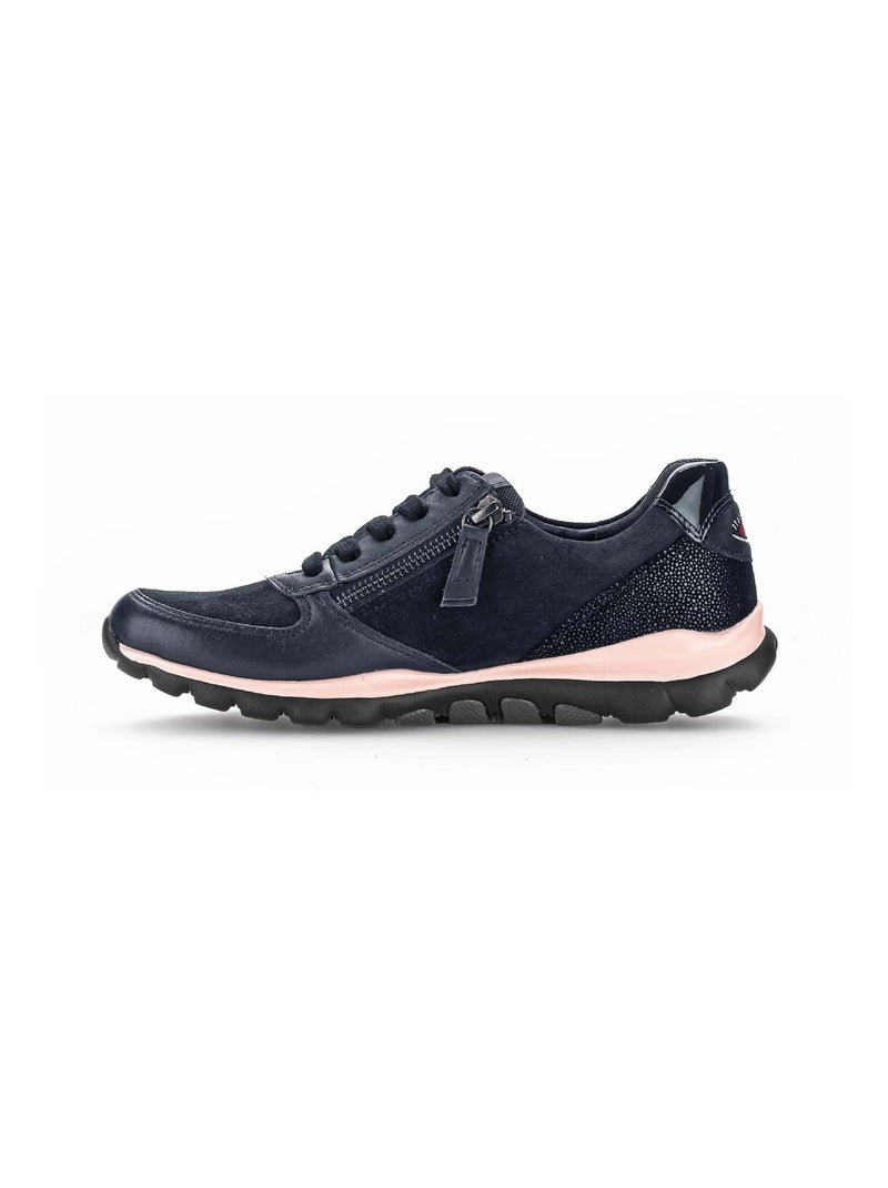 Baskets  en Cuir et Nubuck Bleu - Kiabi