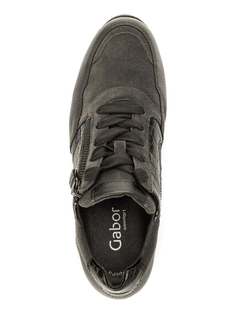 Baskets  en Cuir et Nubuck Marron - Kiabi