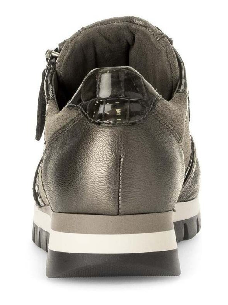 Baskets  en Cuir et Nubuck Marron - Kiabi