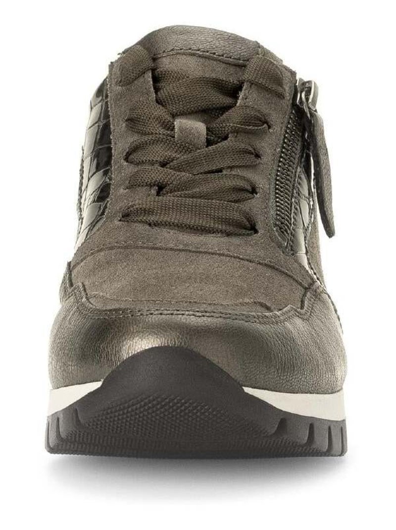 Baskets  en Cuir et Nubuck Marron - Kiabi