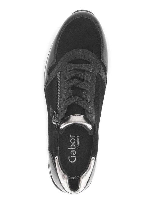 Baskets  en cuir et nubuck - Kiabi