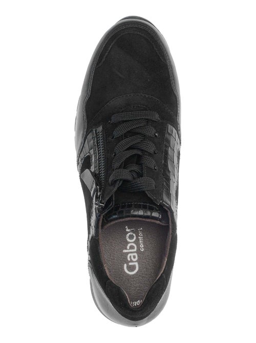 Baskets  en cuir et nubuck - Kiabi