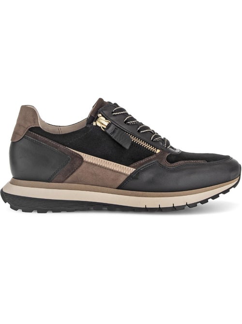 Baskets  en cuir et nubuck - Kiabi