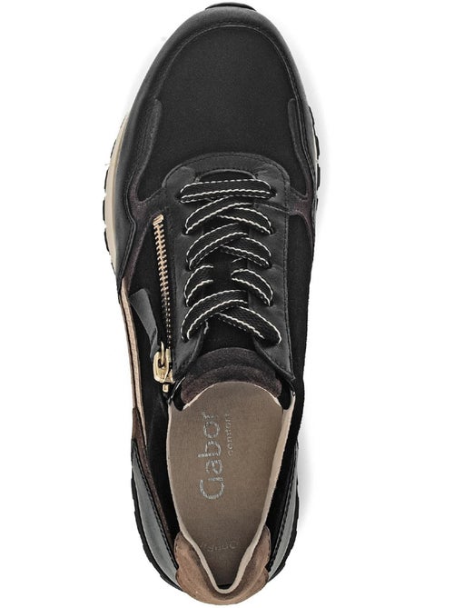 Baskets  en cuir et nubuck - Kiabi
