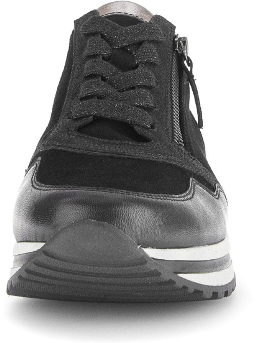 Baskets  en cuir et nubuck - Kiabi
