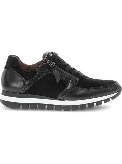 Baskets  en cuir et nubuck - Kiabi