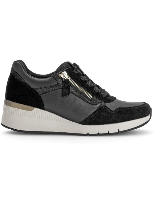 Baskets  en cuir et nubuck - Kiabi