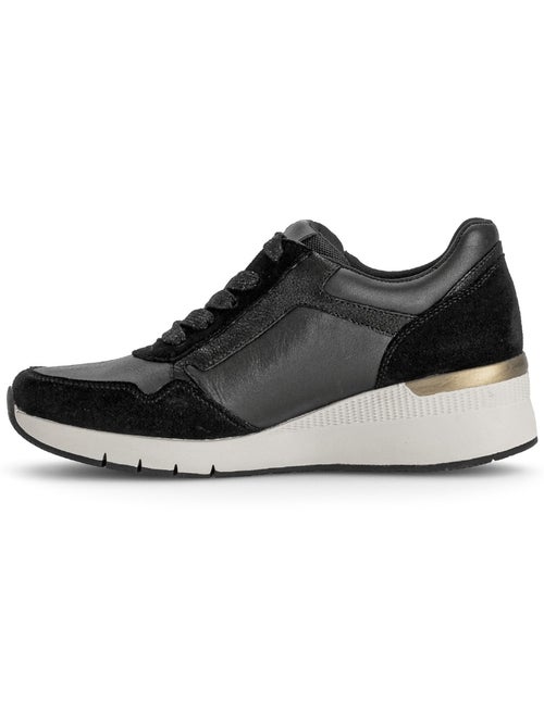 Baskets  en cuir et nubuck - Kiabi
