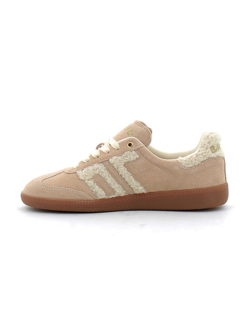 Baskets en Cuir et Suede Back70 Beige - Kiabi
