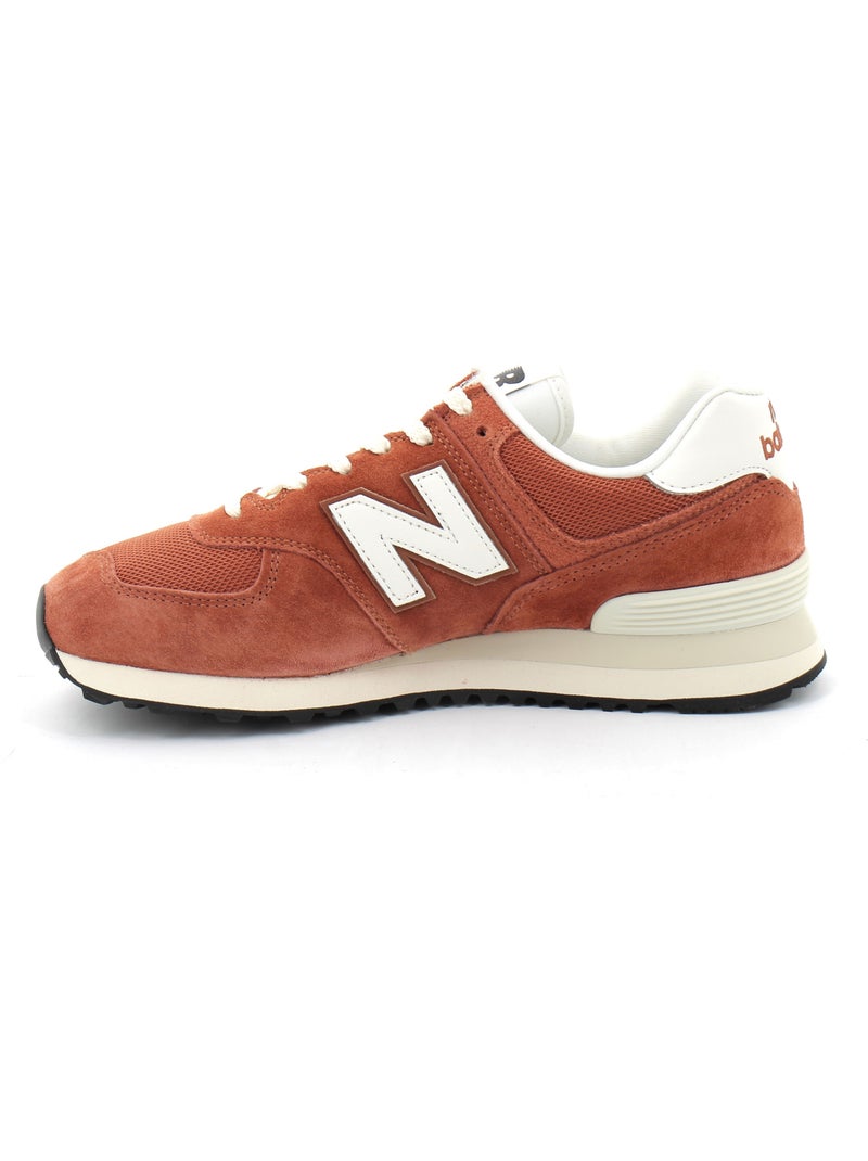 Baskets en cuir et suede new balance Orange - Kiabi