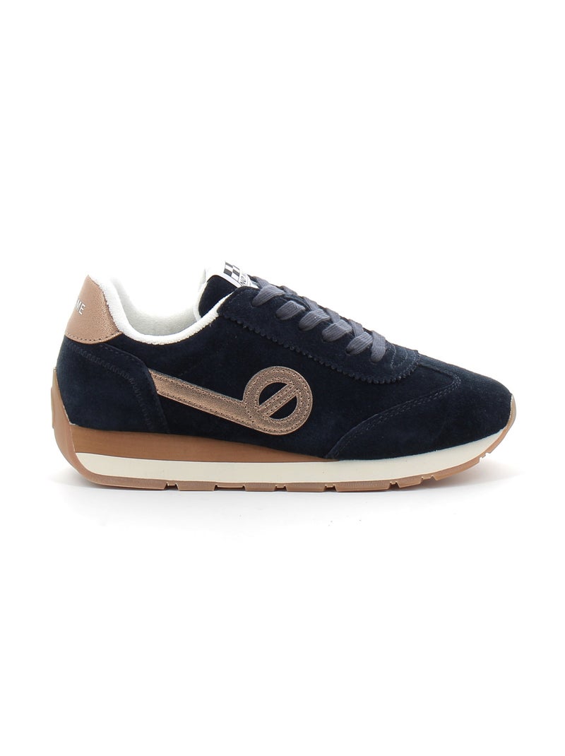 Baskets en Cuir et Suede no Name Bleu - Kiabi