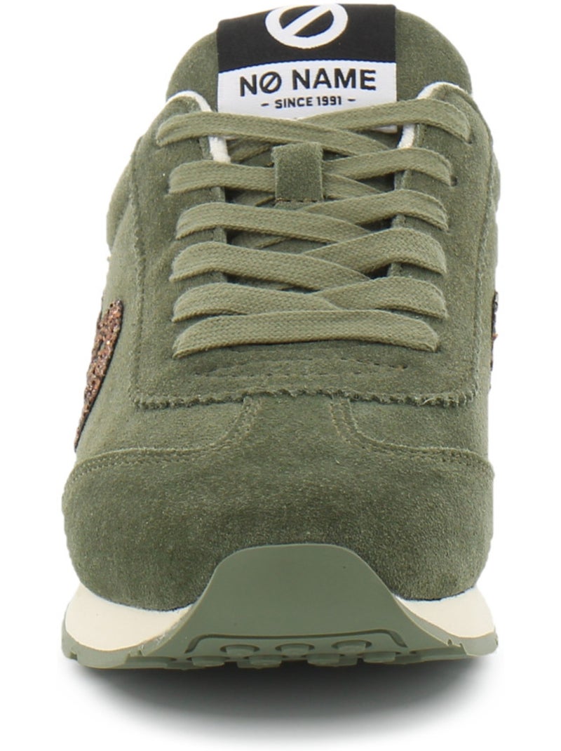 Baskets en cuir et suede no name Kaki - Kiabi
