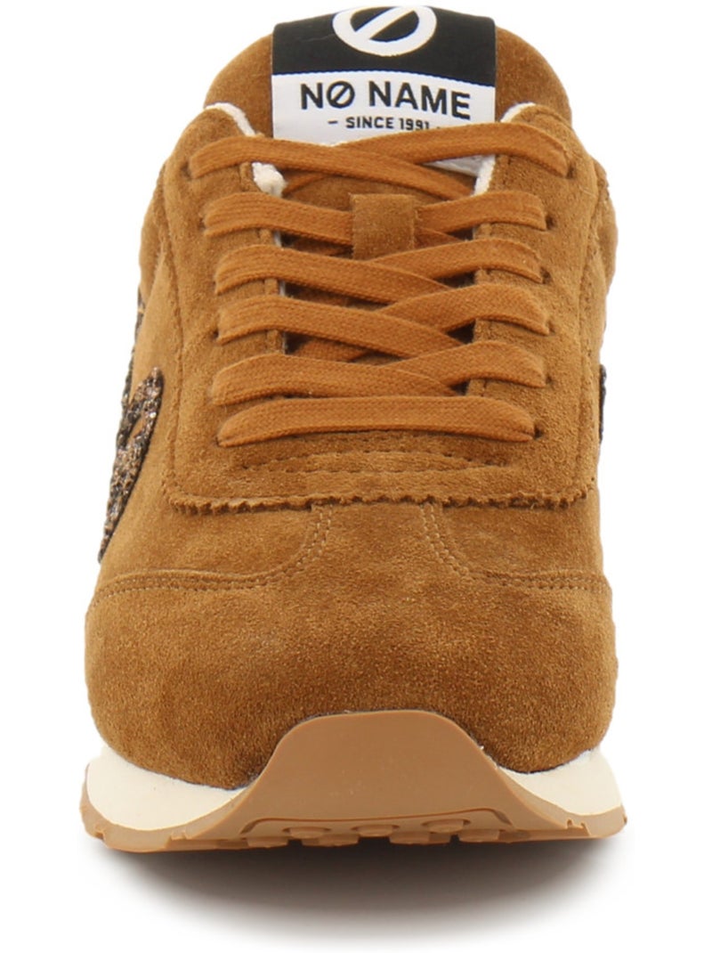Baskets en cuir et suede no name Marron - Kiabi