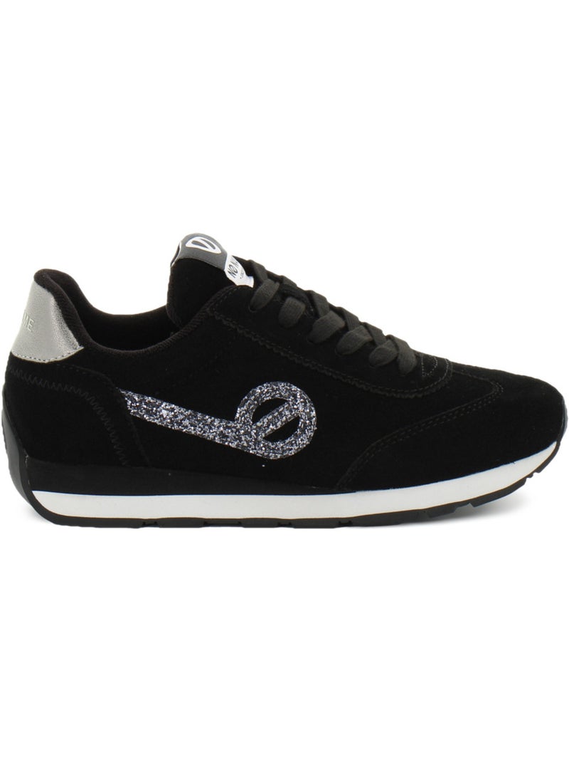 Baskets en cuir et suede no name Noir - Kiabi