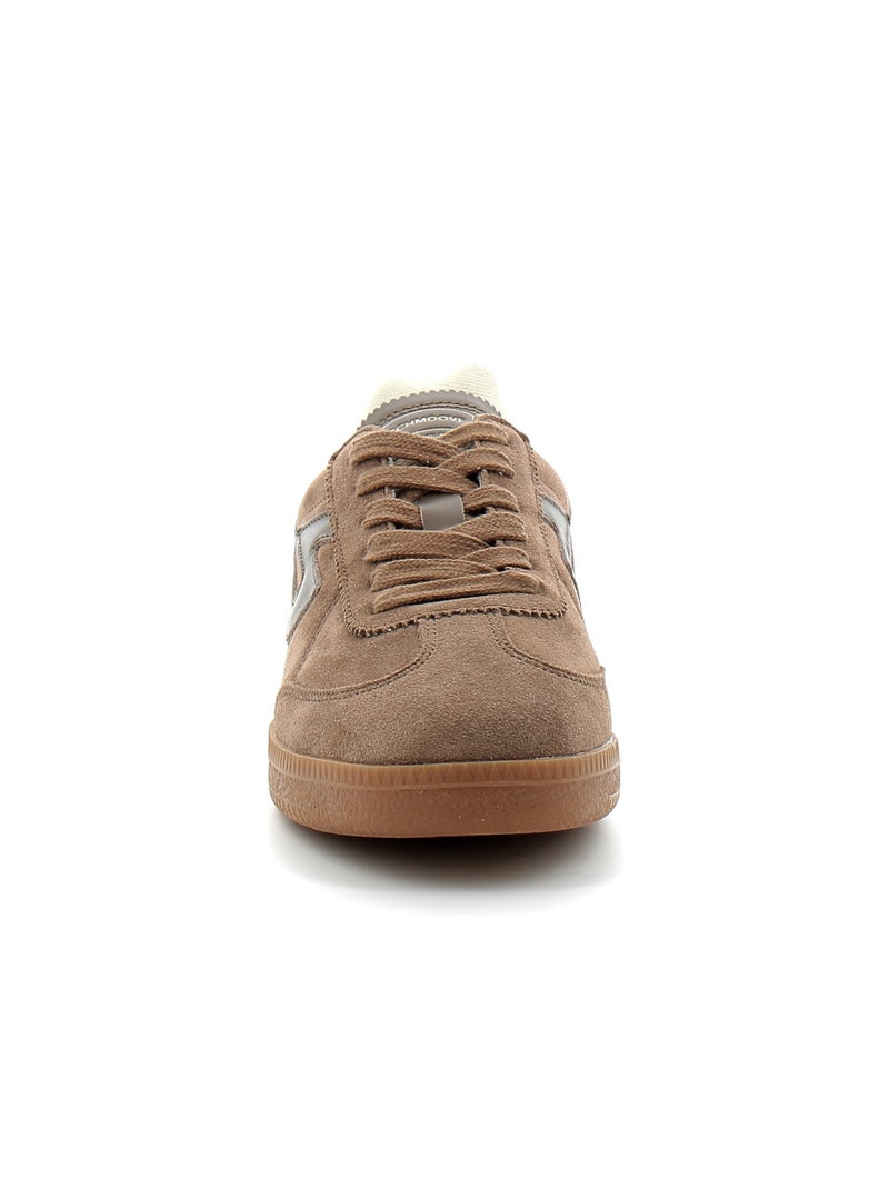 Baskets en Cuir et Suede Schmoove Beige - Kiabi