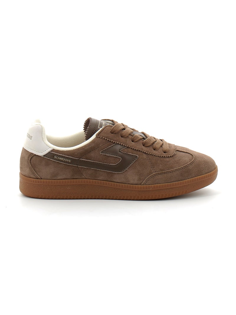 Baskets en Cuir et Suede Schmoove Beige - Kiabi