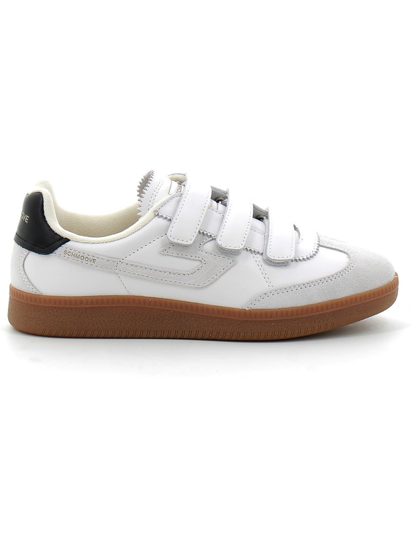Baskets en Cuir et Suede Schmoove Blanc - Kiabi
