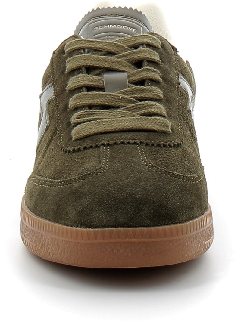 Baskets en Cuir et Suede Schmoove Kaki - Kiabi