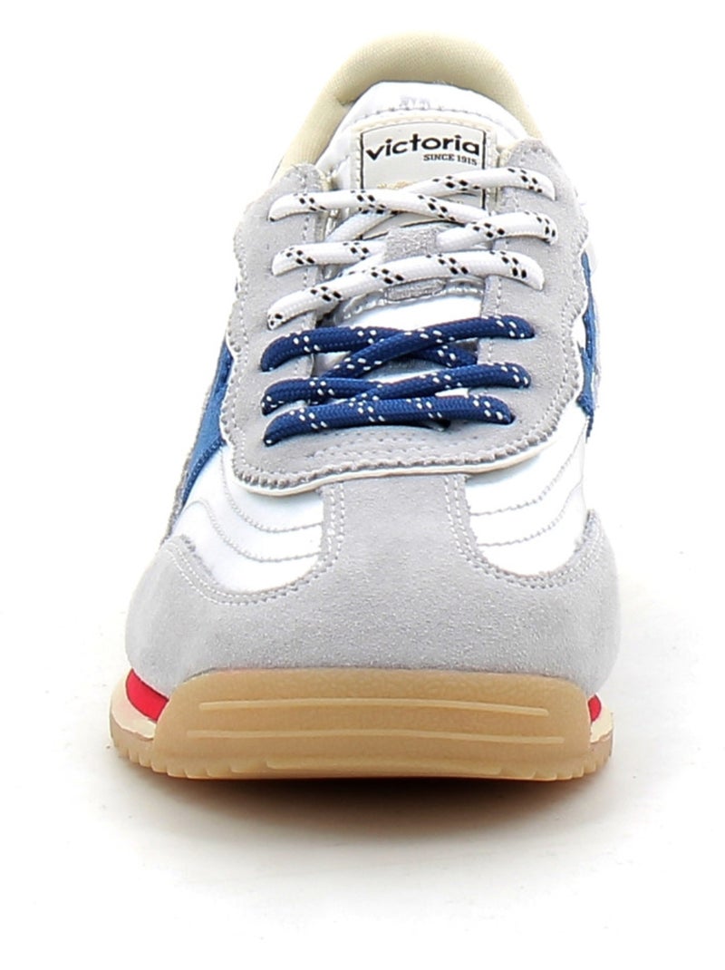 Baskets en Cuir et Suede Victoria. Argent - Kiabi