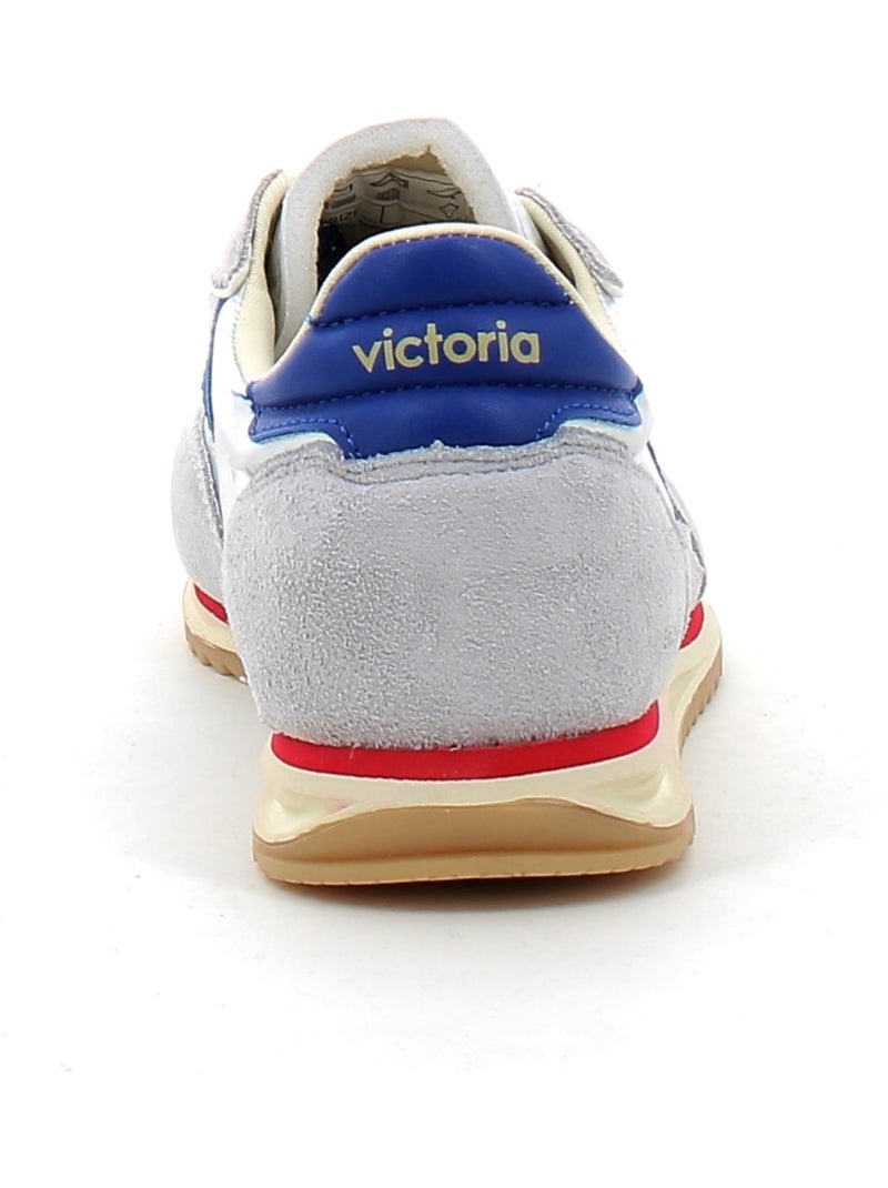 Baskets en Cuir et Suede Victoria. Argent - Kiabi