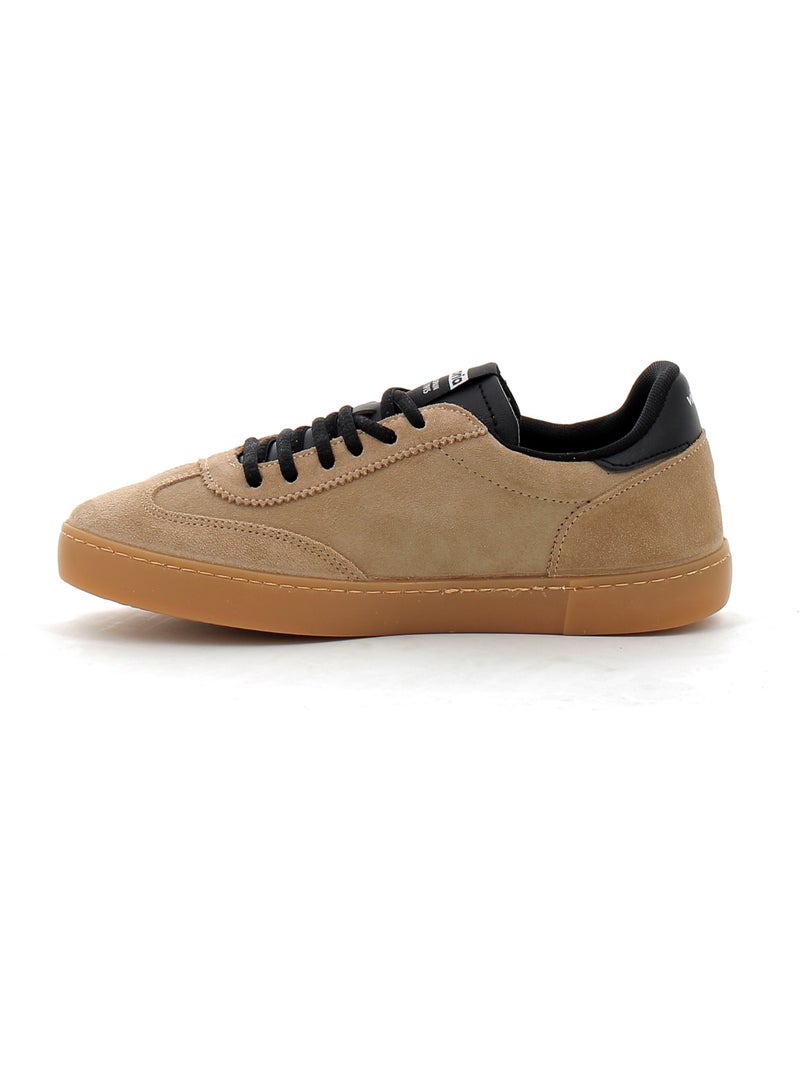 Baskets en Cuir et Suede Victoria. Beige - Kiabi