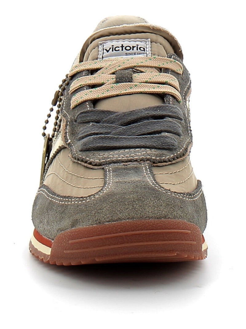 Baskets en Cuir et Suede Victoria. Beige - Kiabi